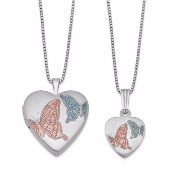 Butterflies Heart Locket
